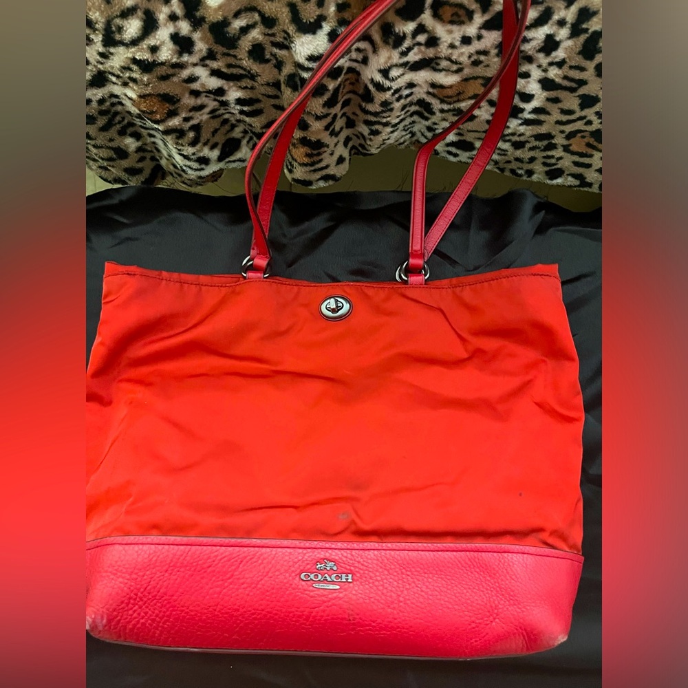 Red coach purse